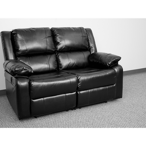 Flash Furniture Harmony Series Leather Loveseat with Two Built-In Recliners