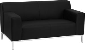 Flash Furniture Hercules Definity Series Contemporary Black Leather Loveseat
