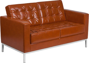 Flash Furniture Hercules Lacey Series Contemporary Leather Loveseat