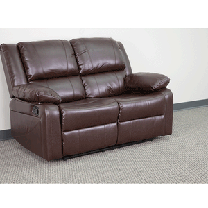Flash Furniture Harmony Series Leather Loveseat with Two Built-In Recliners