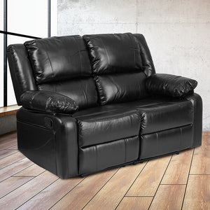 Flash Furniture Harmony Series Leather Loveseat with Two Built-In Recliners