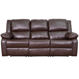 Flash Furniture Harmony Series Leather Sofa with Two Built-In Recliners
