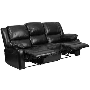 Flash Furniture Harmony Series Leather Sofa with Two Built-In Recliners