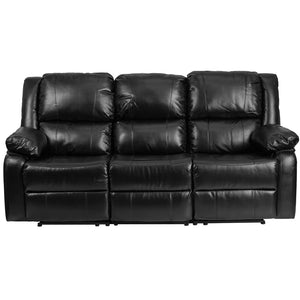 Flash Furniture Harmony Series Leather Sofa with Two Built-In Recliners