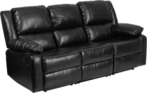 Flash Furniture Harmony Series Leather Sofa with Two Built-In Recliners