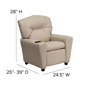 Flash Furniture Kids Contemporary Vinyl Recliner with Cup Holder