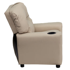 Flash Furniture Kids Contemporary Vinyl Recliner with Cup Holder