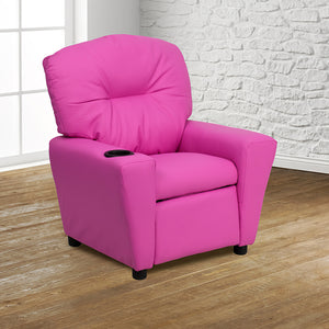 Flash Furniture Kids Contemporary Vinyl Recliner with Cup Holder