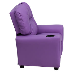 Flash Furniture Kids Contemporary Vinyl Recliner with Cup Holder
