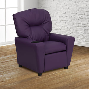 Flash Furniture Kids Contemporary Vinyl Recliner with Cup Holder