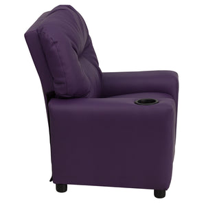 Flash Furniture Kids Contemporary Vinyl Recliner with Cup Holder