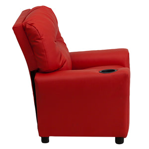 Flash Furniture Kids Contemporary Vinyl Recliner with Cup Holder