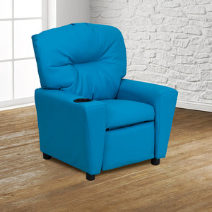 Flash Furniture Kids Contemporary Vinyl Recliner with Cup Holder