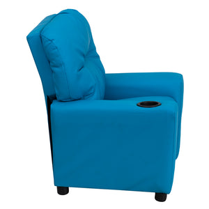 Flash Furniture Kids Contemporary Vinyl Recliner with Cup Holder
