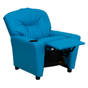 Flash Furniture Kids Contemporary Vinyl Recliner with Cup Holder