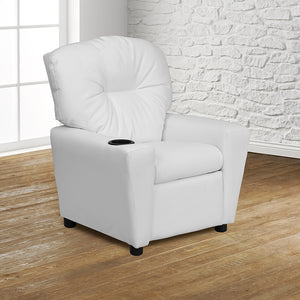 Flash Furniture Kids Contemporary Vinyl Recliner with Cup Holder