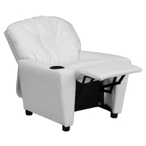 Flash Furniture Kids Contemporary Vinyl Recliner with Cup Holder