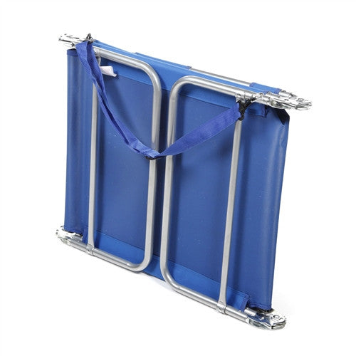 Blue Chaise Lounge Beach Chair with Rustproof Steel Frame eChaise