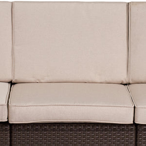 Flash Furniture Indoor/Outdoor Chocolate Brown Faux Rattan Sofa