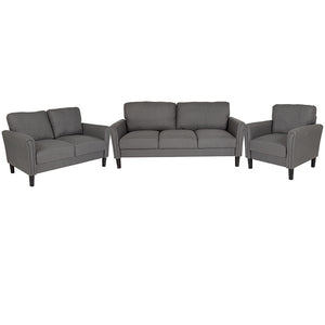 Flash Furniture Bari 3-Piece Upholstered Sofa, Loveseat, & Chair Set