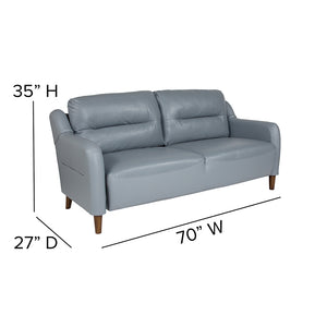 Flash Furniture Newton Hill 70" Bustle Back Leather Sofa