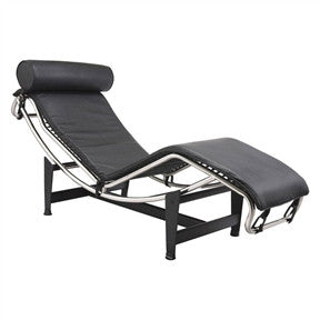 Modern Classic Leather Chaise Lounge