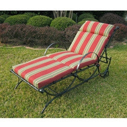 Outdoor Multi-Position Iron Chaise Lounge in Black