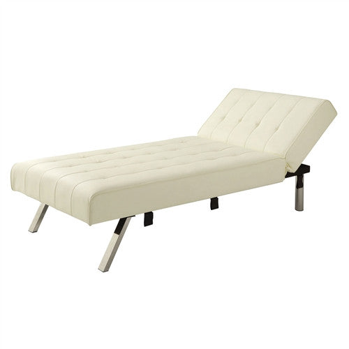 Contemporary Vanilla Chaise Lounge Sleeper Bed