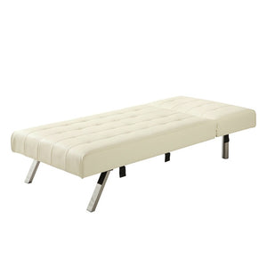 Contemporary Vanilla Chaise Lounge Sleeper Bed