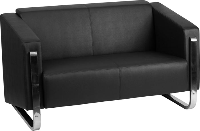 Flash Furniture Hercules Gallant Series Contemporary Black Leather Loveseat