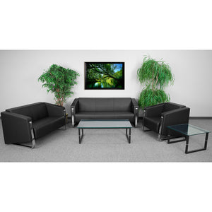Flash Furniture Hercules Gallant Series Contemporary Black Sofa Set