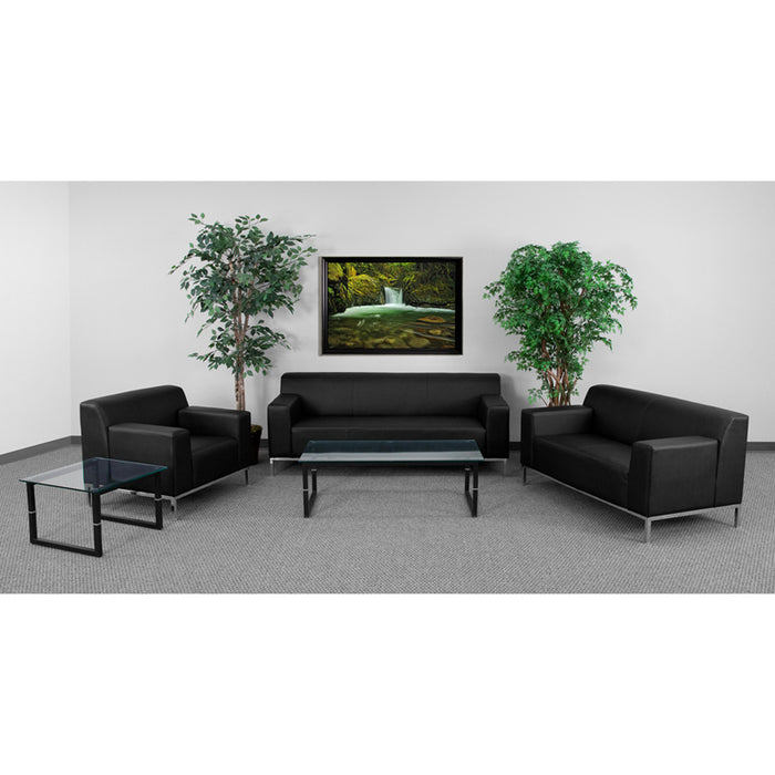 Flash Furniture Hercules Definity Series Black Sofa Set