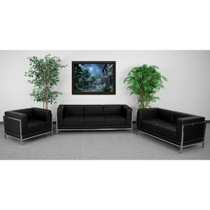 Flash Furniture Hercules Imagination Series Black Leather 3-Piece Sofa Set