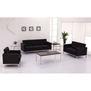 Flash Furniture Hercules Lacey Series Contemporary Leather Loveseat