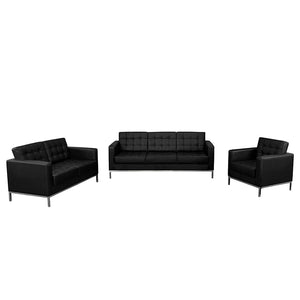 Flash Furniture Hercules Lacey Series Contemporary Leather Sofa Set