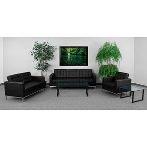 Flash Furniture Hercules Lacey Series Contemporary Leather Sofa Set