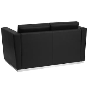 Flash Furniture Hercules Trinity Series Contemporary Black LeatherSoft Loveseat