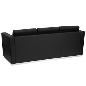 Flash Furniture Hercules Trinity Series Contemporary Black Leather Sofa