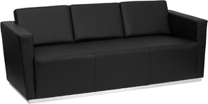 Flash Furniture Hercules Trinity Series Contemporary Black Leather Sofa