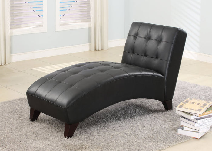 Benzara Anna Lounge Chaise in Black