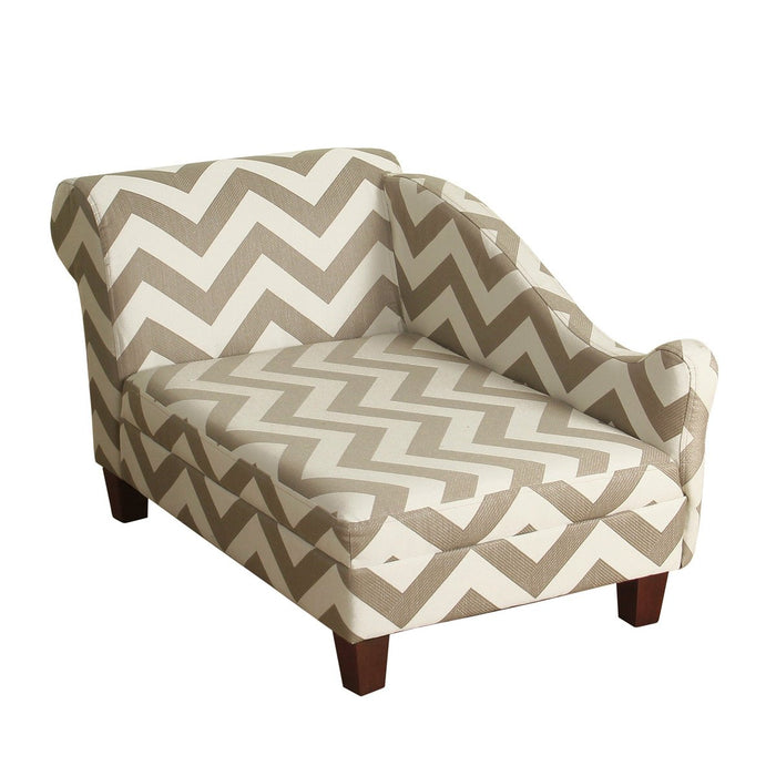 Benzara Chevron Pattern Fabric Upholstered Pet Chaise Lounger