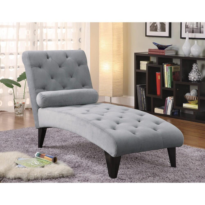 Benzara Fashionably Button Tufted Comfy Gray Chaise