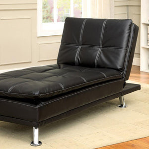 Benzara Modern Style Black Leatherette Chaise