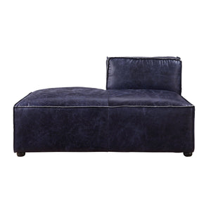 Benzara Welt Trim Edges Blue Leatherette Armless Chaise