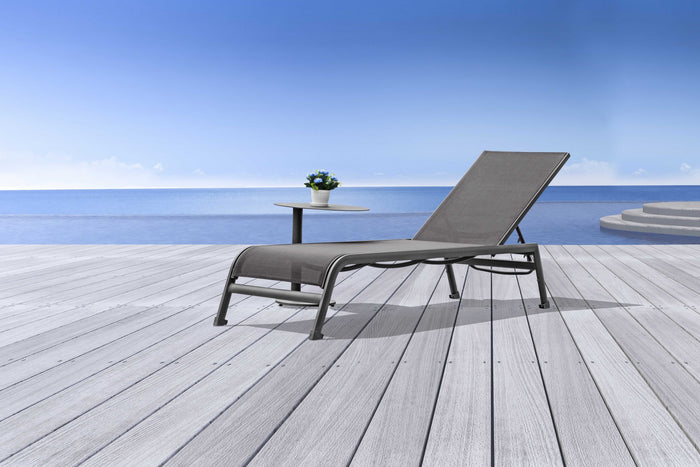 HomeRoots Taupe Aluminum Chaise Lounge (Set of 2)