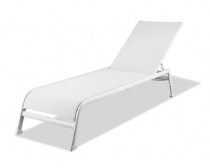 HomeRoots White Aluminum Chaise Lounge (Set of 2)