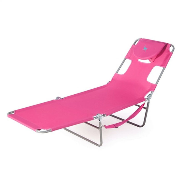 Pink Outdoor Chaise Lounge Beach Chair  